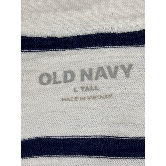 Old Navy L Tall Striped Long Sleeve Boat Neck Cotton Casual Shirt Top Women - Picture 4 of 7